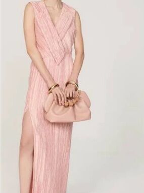 NWT Marina Moscone Foldover Gown-Blush Pink